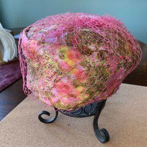 Viintage pink netted hat